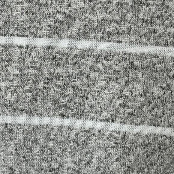 Market & Spruce Wms Petite L Cozy Brushed Knit Gray White Striped Tunic Sweater - Picture 7 of 9